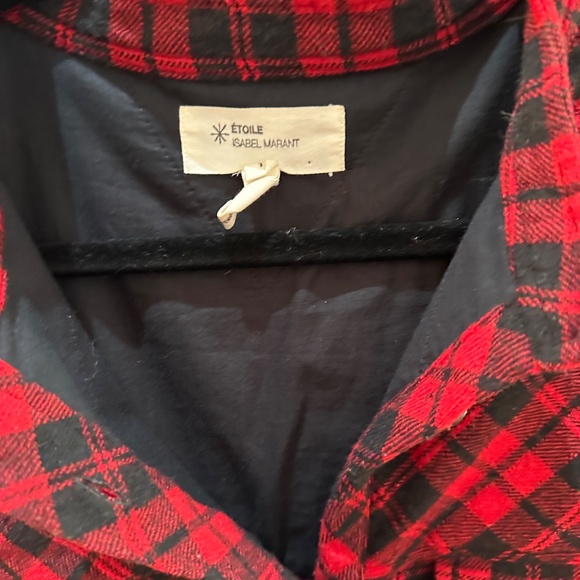 Isabel Marant Etoile red wool blend plaid shirt size 1 (S) - Picture 4 of 7